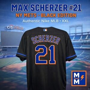 Max Scherzer #21 Mets Black Alternate Nike MLB Jersey XXL
